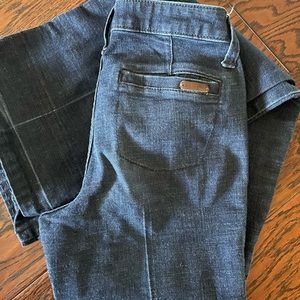 Wrangler trouser jeans. Size 1/34 but let out and rehemmed for extra length.
